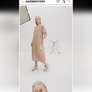 Blue and White Casual Maxi Dress with Dolman Sleeves